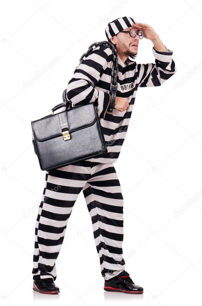 Prison inmate isolated on the white background — Stock Photo © Elnur