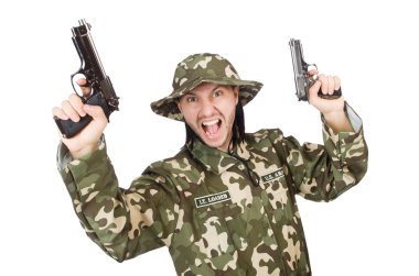 Askeri konseptte komik asker