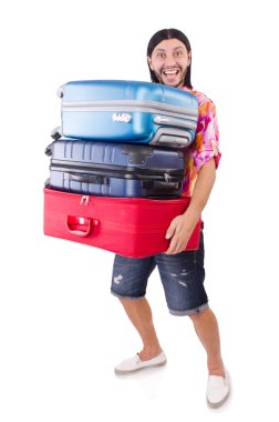 Bavul ile seyahat adam