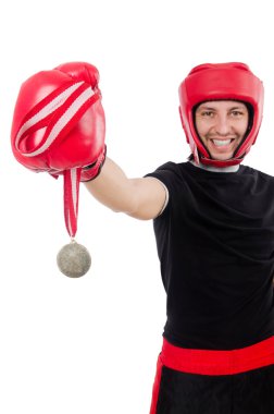 Beyaz tenli komik boksör.