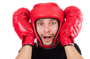 Beyaz tenli komik boksör.