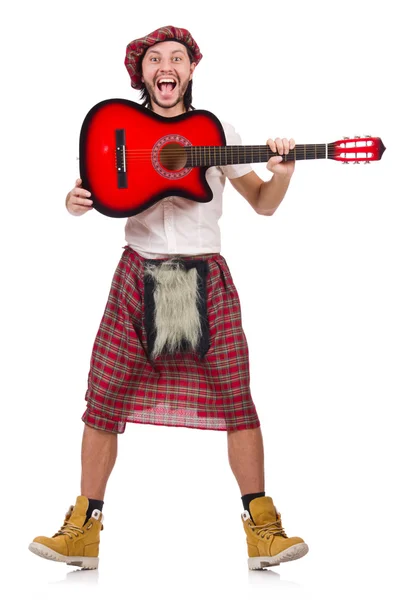 Scotsman gitar çalmak — Stok fotoğraf