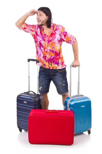 Man travelling with suitcases — Stock Photo, Image