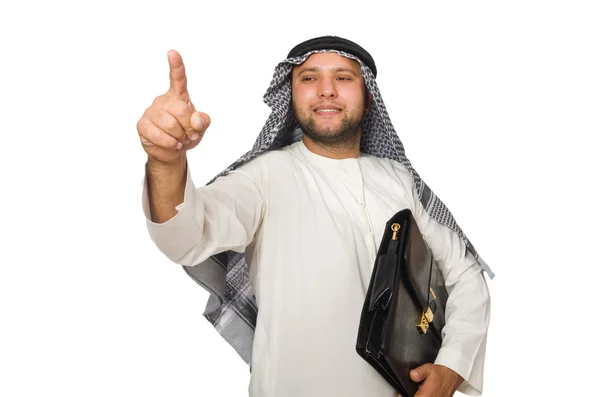 Concept met Arabische man geïsoleerd op wit — Stockfoto