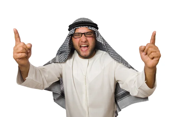 Concept met Arabische man geïsoleerd op wit — Stockfoto