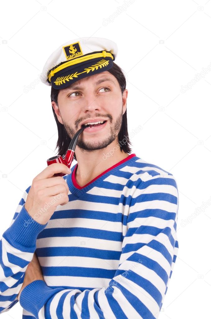 Funny sailor with pipe