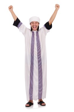 Beyaz üzerine izole edilmiş Arap adam kavramı