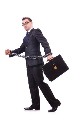 Zincirli bir iş adamı Beyazların üzerinde
