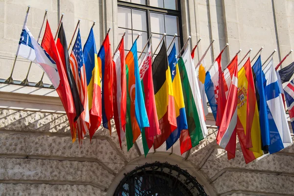 Flags at the HQ of OSCE — Stock Photo, Image