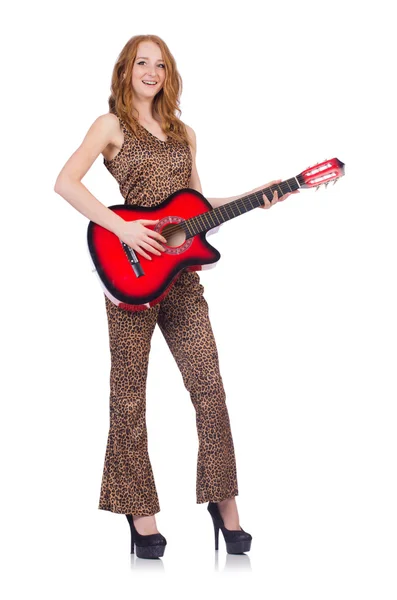 Frau spielt Gitarre — Stockfoto