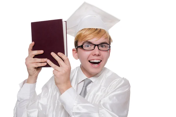 Jonge student geïsoleerd op de witte — Stockfoto