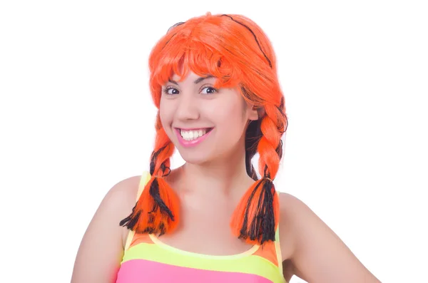 Woman with colourful wig — Stock Photo, Image