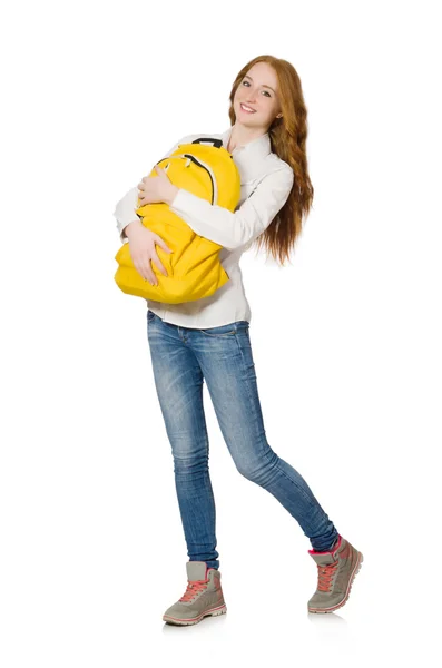 Frau mit Rucksack — Stockfoto