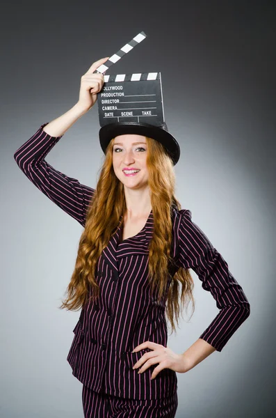 Young woman in movie concept — Stock Photo, Image