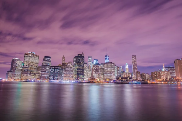 美国纽约州曼哈顿的夜景 — 图库照片