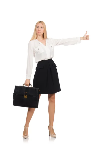 Bizneswoman w koncepcji biznesowej izolowane na biały — Zdjęcie stockowe