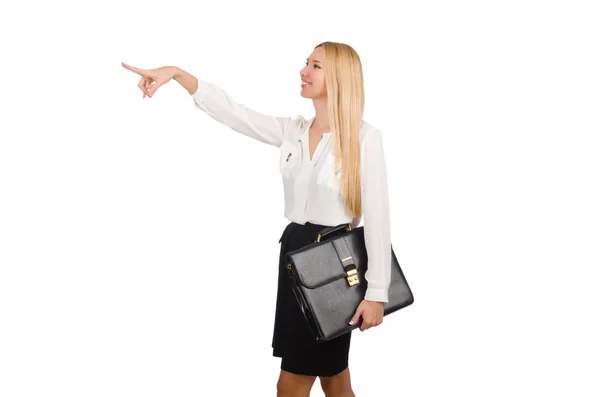 Businesswoman in business concept isolated on white — Stock Photo, Image