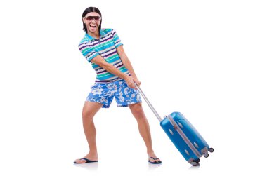 Beyaz bavullarla gezen adam.