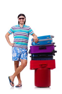 Beyaz bavullarla gezen adam.