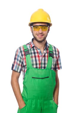 Kask içinde sanayi işçisi