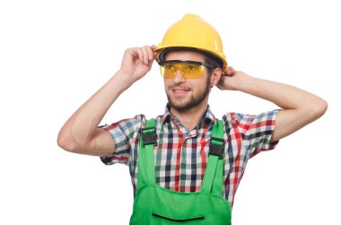 Kask içinde sanayi işçisi