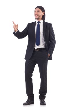 Genç işadamı beyaz arka planda izole edilmiş