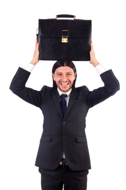 Genç işadamı beyaz arka planda izole edilmiş