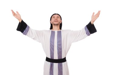 Beyaz üzerine izole edilmiş Arap adam kavramı