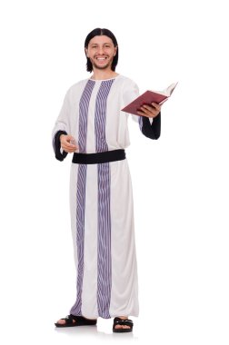 Beyaz üzerine izole edilmiş Arap adam kavramı