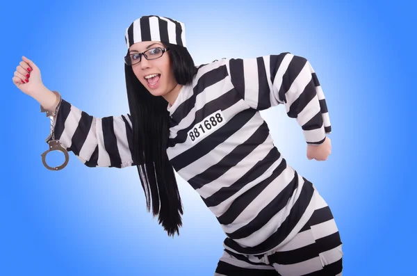 Prisoner in striped uniform — Stock Photo, Image