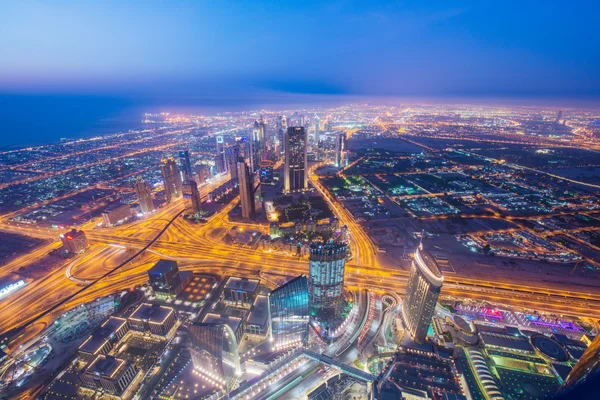 Panorama de Dubaï au coucher du soleil — Photo