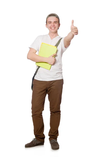 Jonge gelukkig student — Stockfoto