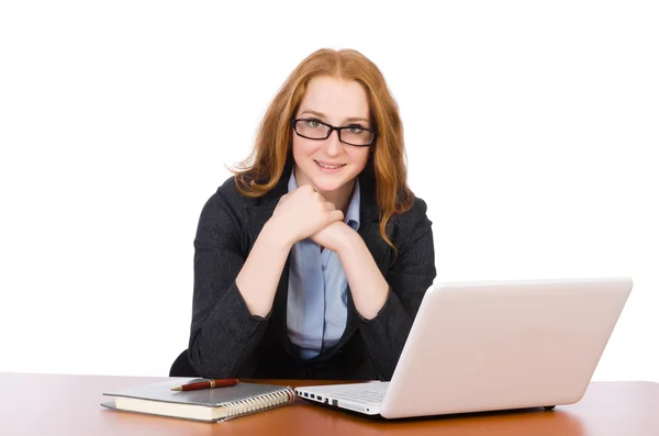 Businesswoman with laptop — Stock Photo, Image