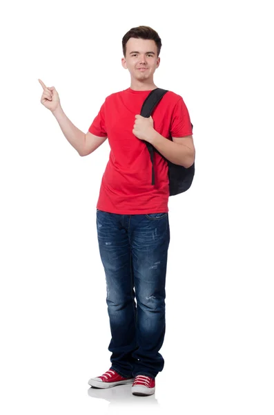 Joven estudiante con mochila — Foto de Stock