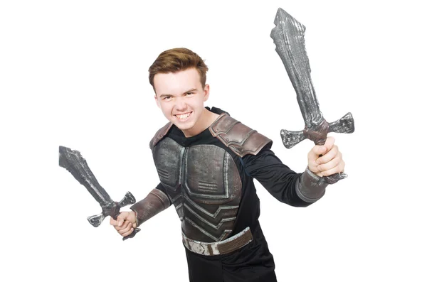 Funny knight isolated on the white background — Stock Photo, Image