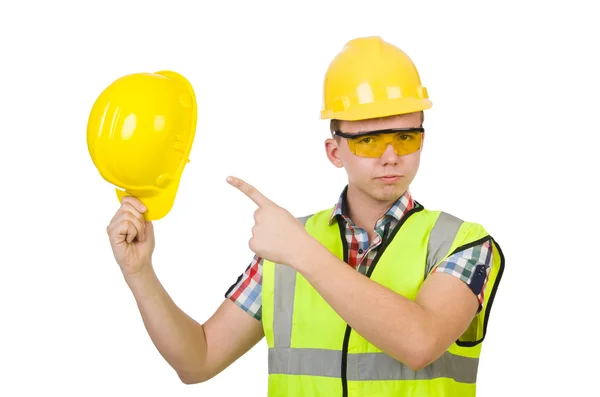 Trabajador industrial con cascos — Foto de Stock