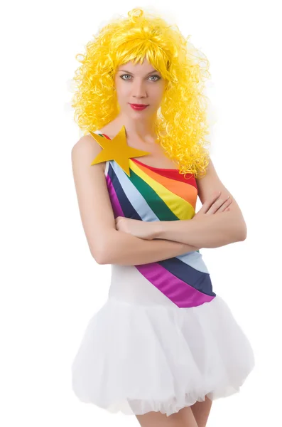 Woman with colourful wig — Stock Photo, Image