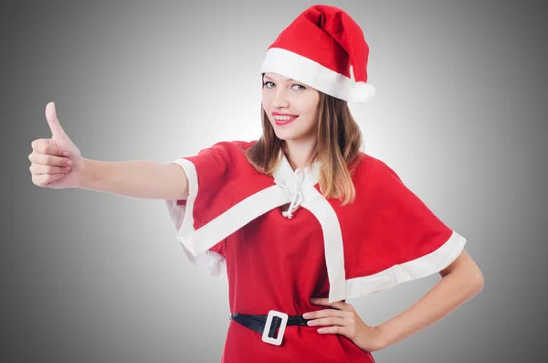 Vrouw in santa kostuum — Stockfoto