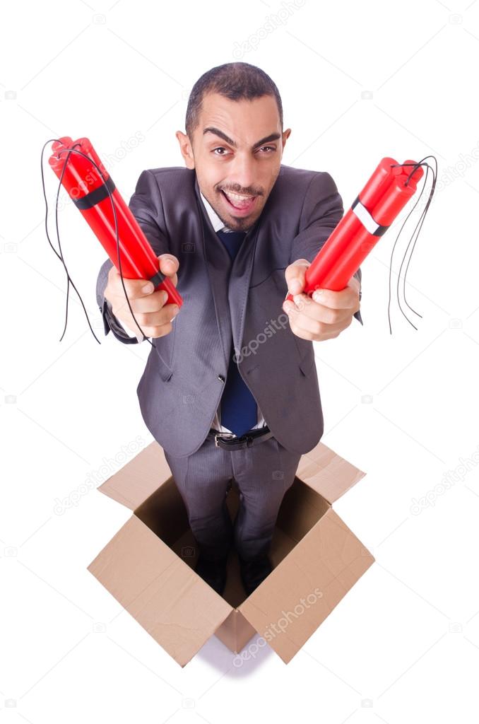 Businessman with dynamite