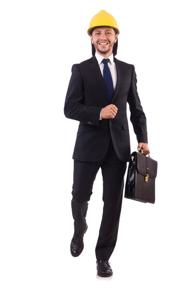 Молодой архитектор в шлеме
