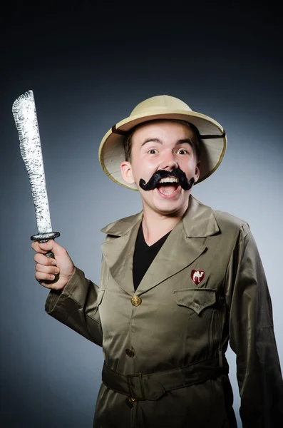 Hombre en sombrero de safari — Foto de Stock