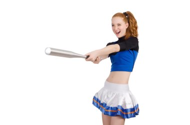 Amigo kız beyaz arka planda izole edilmiş.