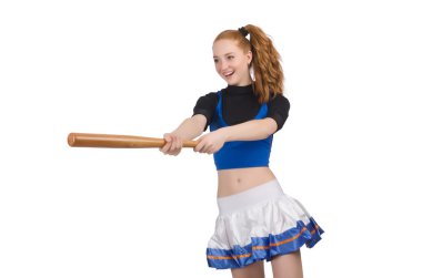 Amigo kız beyaz arka planda izole edilmiş.