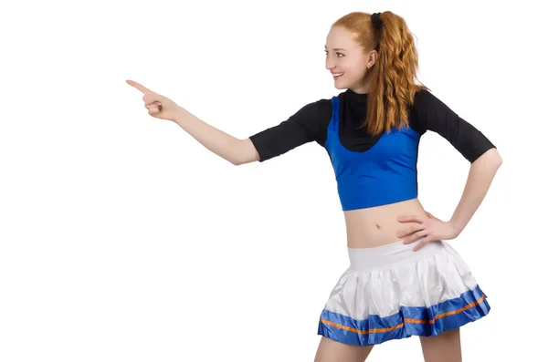 Cheerleader isolated on the white background — Stock Photo, Image