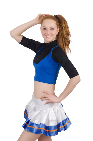 Cheerleader isolerad på den vita bakgrunden — Stockfoto