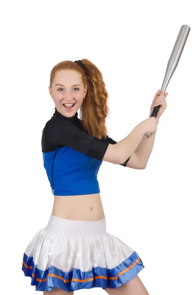 Cheerleader isolated on the white background — Stock Photo, Image