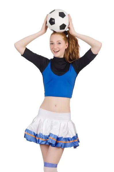 Cheerleader geïsoleerd op de witte achtergrond — Stockfoto