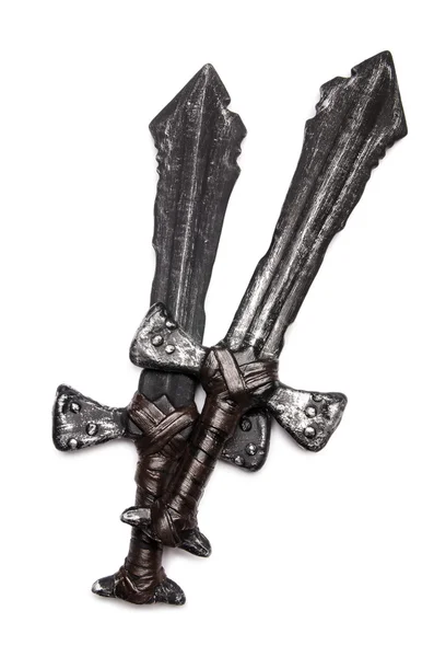 Espadas medievales aisladas sobre el blanco — Foto de Stock