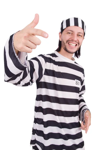 Prison inmate isolated on the white background — Stock Photo, Image