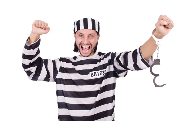 Prison inmate isolated on the white background — Stock Photo, Image